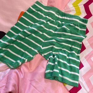 Baby Carter’s Green Striped Elastic Stretch Shorts